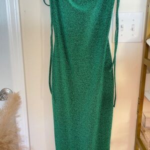 Fashion Nova Vibrant Green Backless Dress